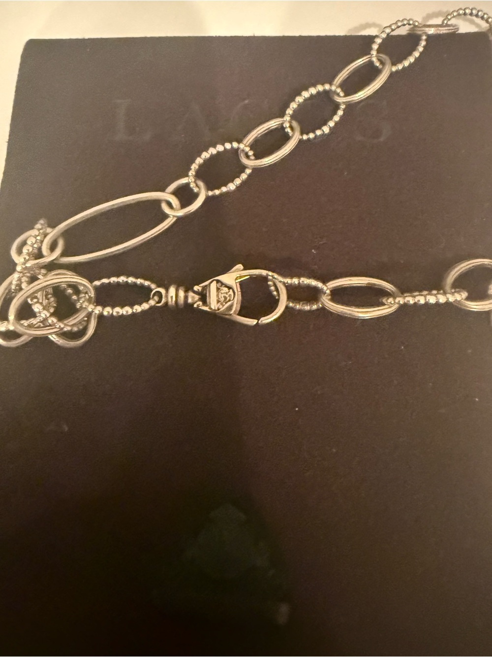 Signature Silver Mixed Link Necklace - Picture 6 of 7